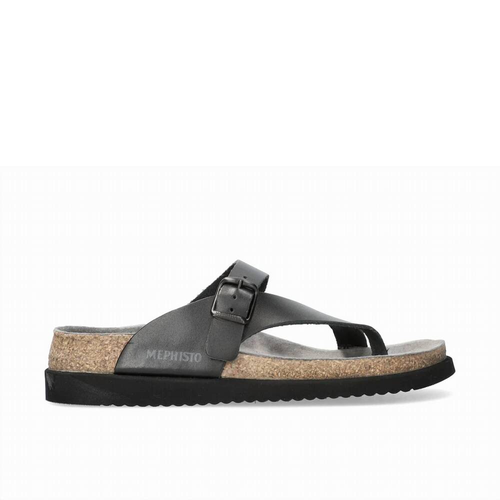 NEW MEPHISTO women's helen plus sandal in black waxy